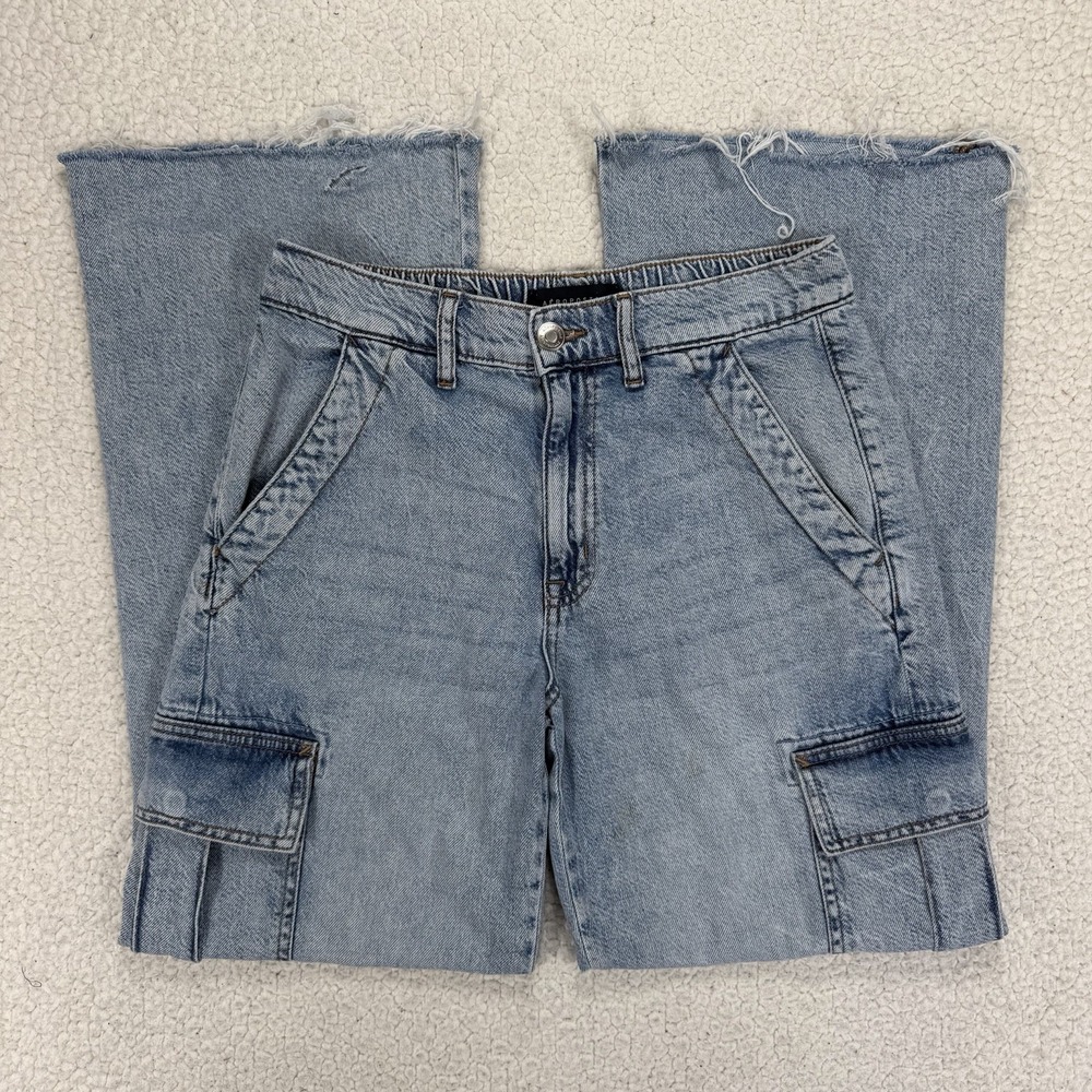 Aeropostale‎ Wide Leg Cargo Jeans Women's 29x29 High Rise Y2K Skater Casual Boho